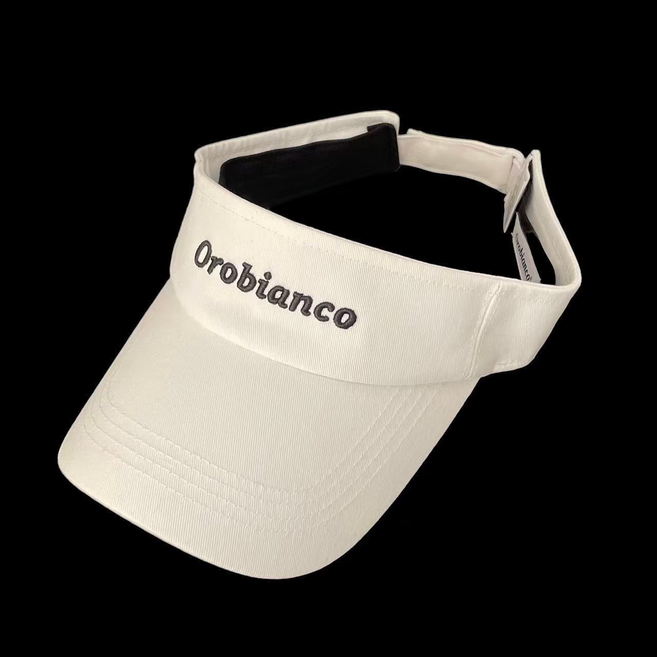 「中古」Orobianco オロビアンコ バイザー ホワイト ブラック コットン 帽子 サン...