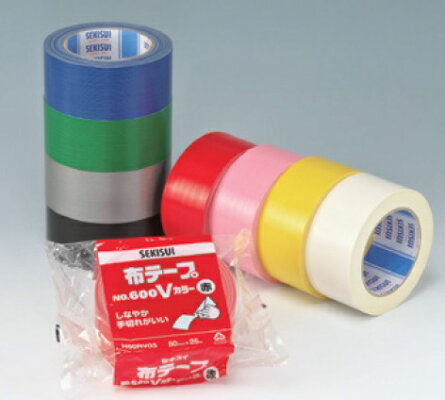 【楽天市場】カラー布テープ NO.600Vカラー 幅50mm×25m 8色から選択カラーテープ セキスイ 梱包 ダンボール 手で切れる 赤 黄 緑 青 銀 黒 ピンク 白：キープオン学習