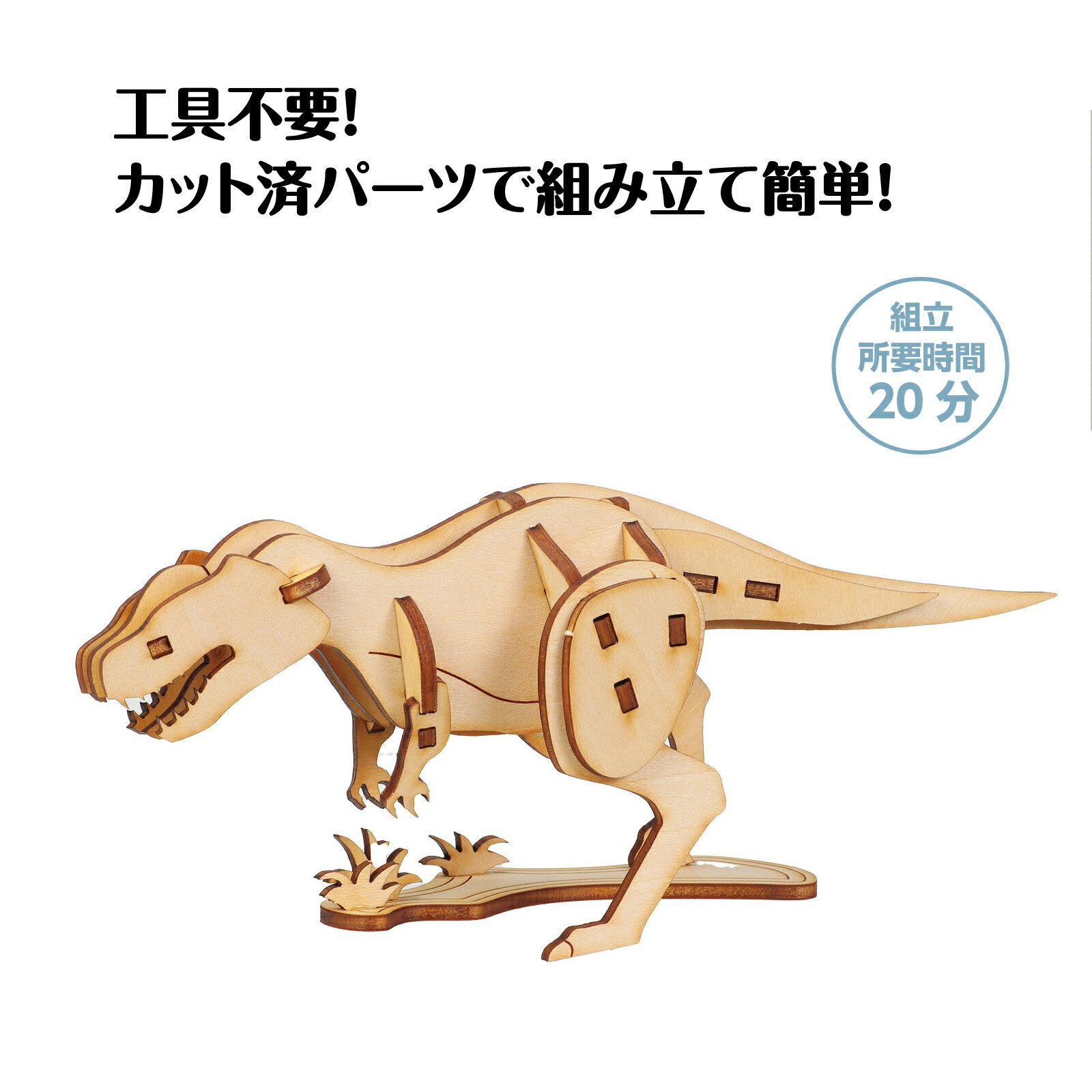 木製3Dパズル ティラノサウルス(12個までメ...の紹介画像2