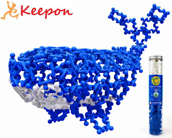 分子の形から生まれたブロック玩具。 繋げて、曲げて、ひねって、回して、自由自在に形が作れ、作った後も形を変えて楽しめるブロック玩具。 今まで作れなかった形や可動性があるのでどんな形が作れても楽しめます。 内容：90ピース入り（青・白入り） パッケージサイズ：5.5cmX30cm 対象年齢：6歳以上