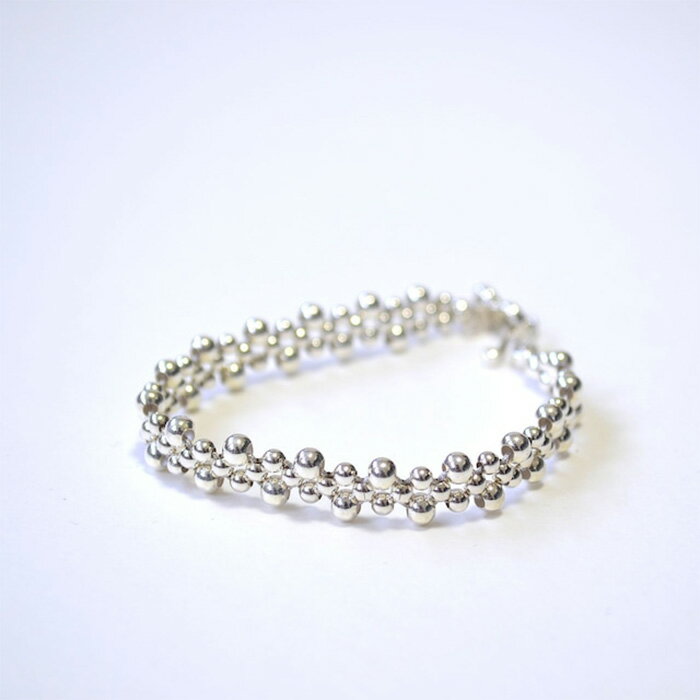 MANANAS マナナス ブレスレット Beaded Ball Bracelet -MEN'S SIZE ビーズボールブレスレット BR-21210 シルバー メンズ シンプル シルバー925 アクセサリー 男性 ジュエリー バングル おしゃれ ブランド カップル ペア 3
