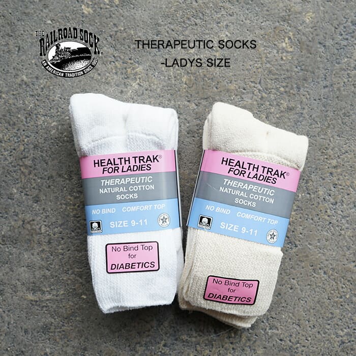 ソックス 靴下 くつ下 レディース レイルロードソック レギュラー クルーソックス リブソックス 2Pソックス THE RAILROAD SOCK THERAPEUTIC SOCK -LADY'S SIZE