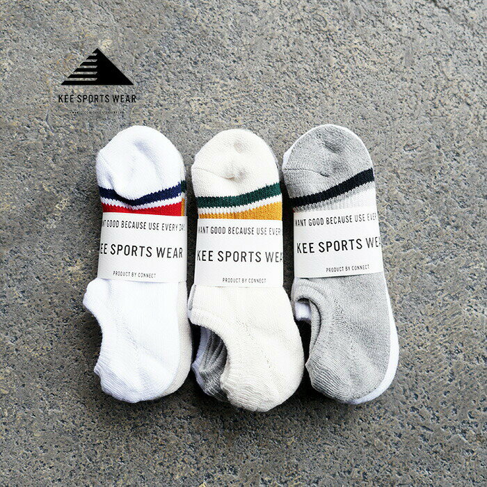 アンクルソックス ローカット ソックス 靴下 25-27cm 3足セット 3Pソックス メンズ スニーカーソックス キースポーツ KEE SPORTS 3P BORDER ANKLE SOCKS 2