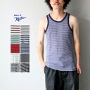 タンクトップ インナー メンズ ボーダー ロバートピーミラー パネルリブタンクトップ パネルリブ サーマル Robert P. Miller Panel-rib Tanktop