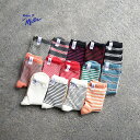 Robert P. Miller ミラー　Crew length border socks ソックス 靴下 リブソックス 無地 ホワイト レディース ボーダー ボーダーソックス【あす楽対応】