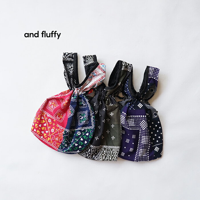Rakuten - redad and fluffy レダッドアンドフラッフィー 巾着バッグ エコバッグ BANDANA RABBIT ECO BAG バンダナラビットエコバッグ ショルダーバッグ バンダナ柄 コットン 綿100％ 日本製 おしゃれ ブランド リメイク パッチワーク メンズ レディース ユニセックス フリーサイズ