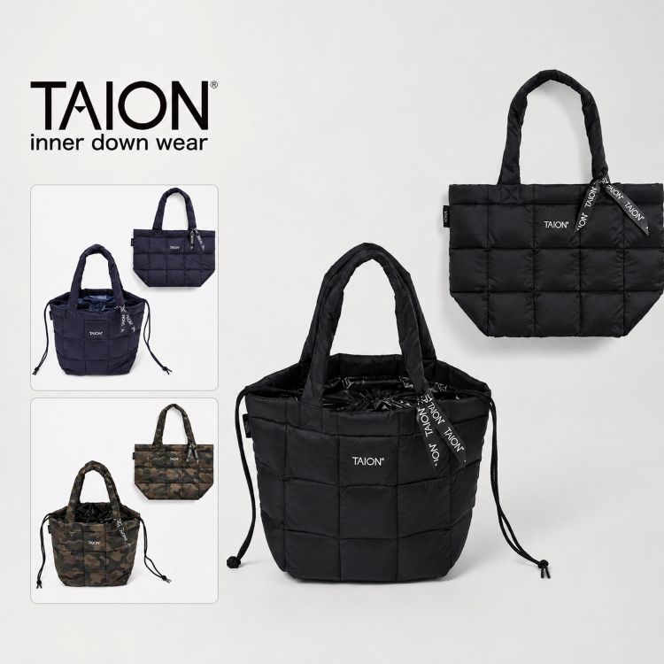 "TAION タイオン ベーシック シャーリング ダウントートバッグS ユニセックス