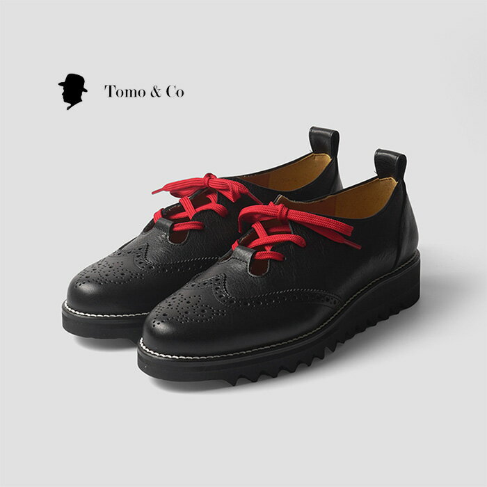 Tomo&Co トモアンドシーオー 革靴 レザーシューズ ウィングチップ ウイングチップ ビブラムソール Vibram 短靴 ブラック メンズ レディース 24cm 26cm 27cm おしゃれ 日本製 トモ&シーオー GILLIE ギリー ギリーシューズ TMTK-S-0037