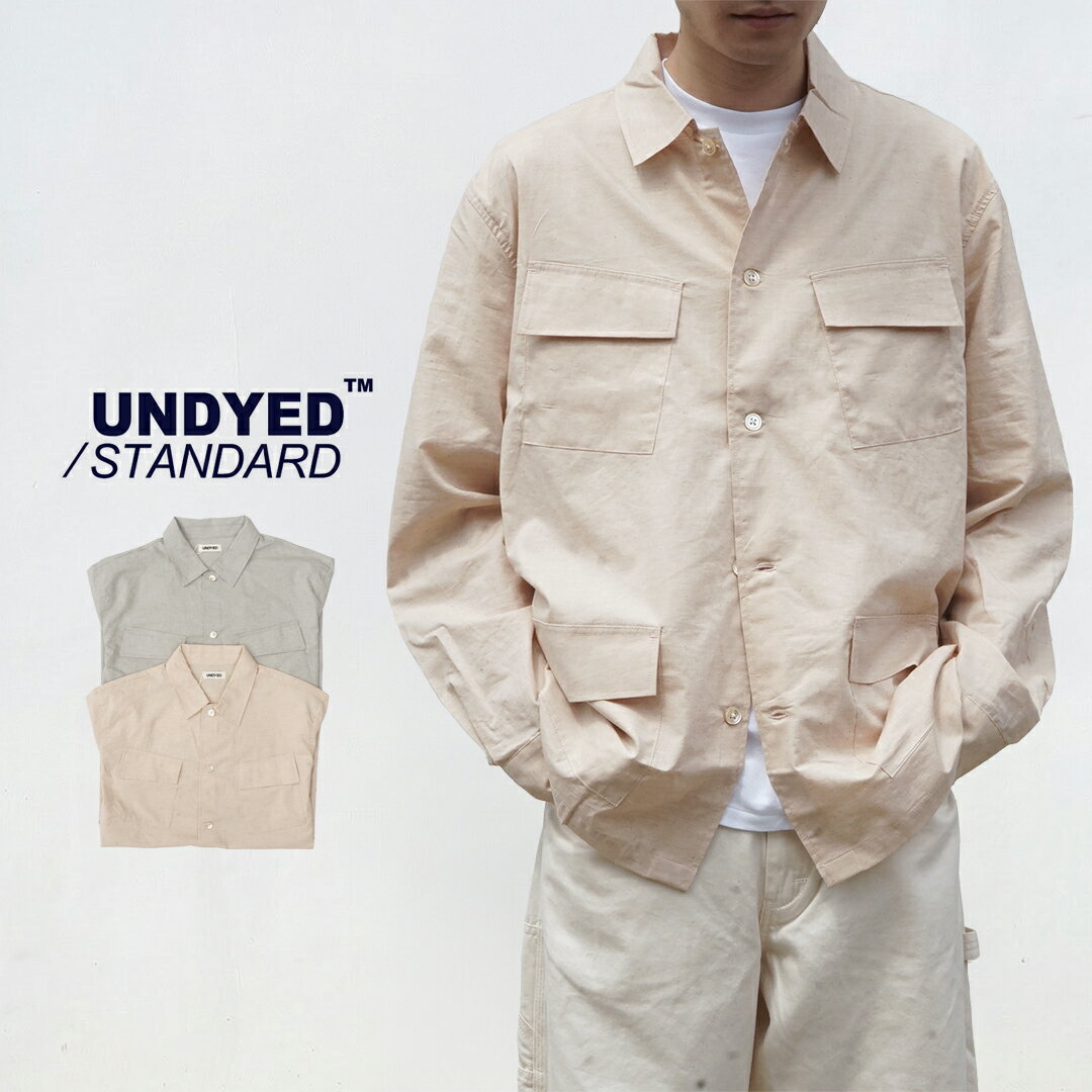 Rakuten - UNDYED STANDARD アンダイドスタンダード シャツジャケット MILTARY SHIRTS JK ミリタリーシャツジャケット 26S334 メンズ ブランド おしゃれ 日本製 タン グレー 無染色 オーガニック サイズ2 サイズ3 サイズ4 綿100%