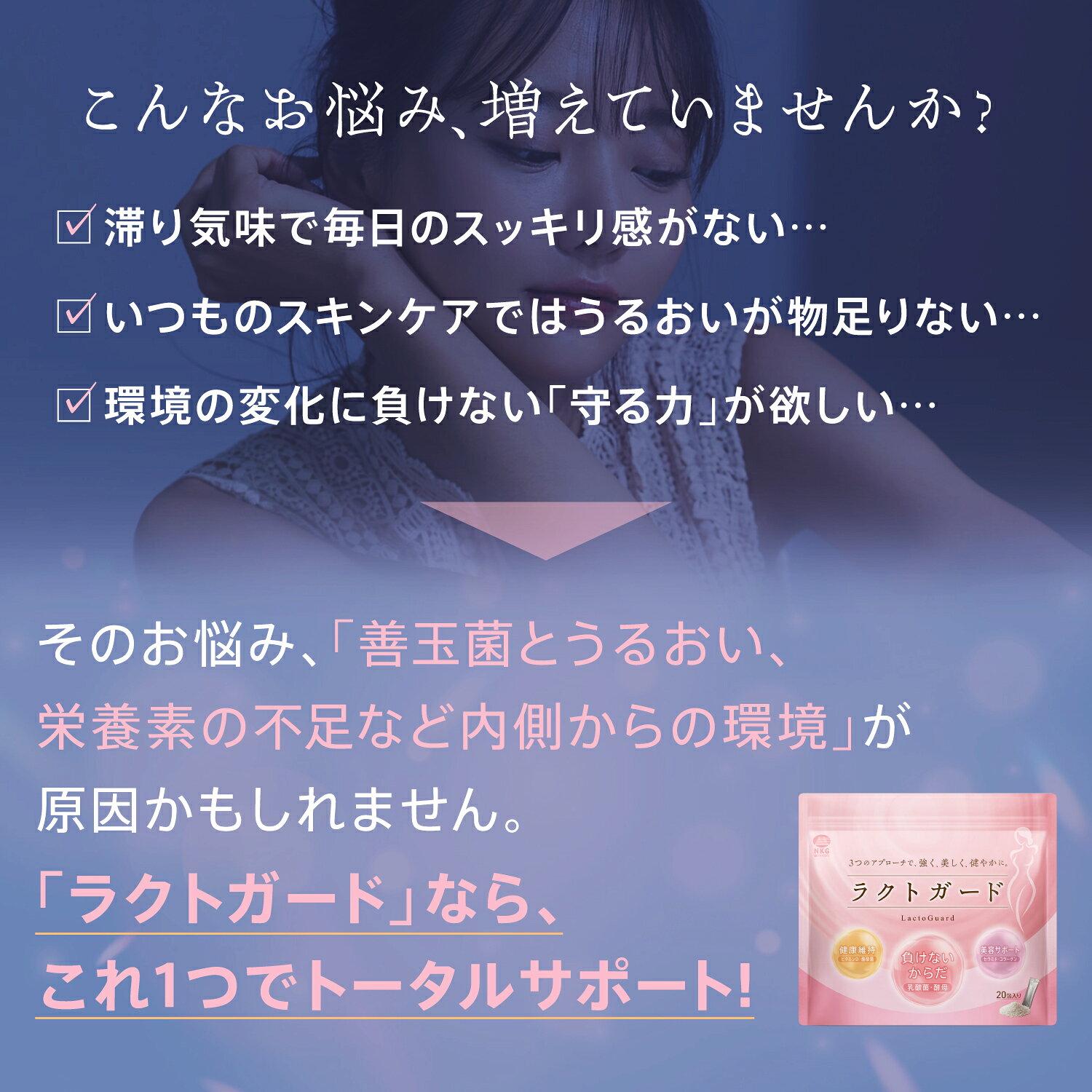 ＜期間限定ページ＞乳酸菌×ビフィズス菌×酪酸菌＋ケフィア ラクトガード 20日分｜1...