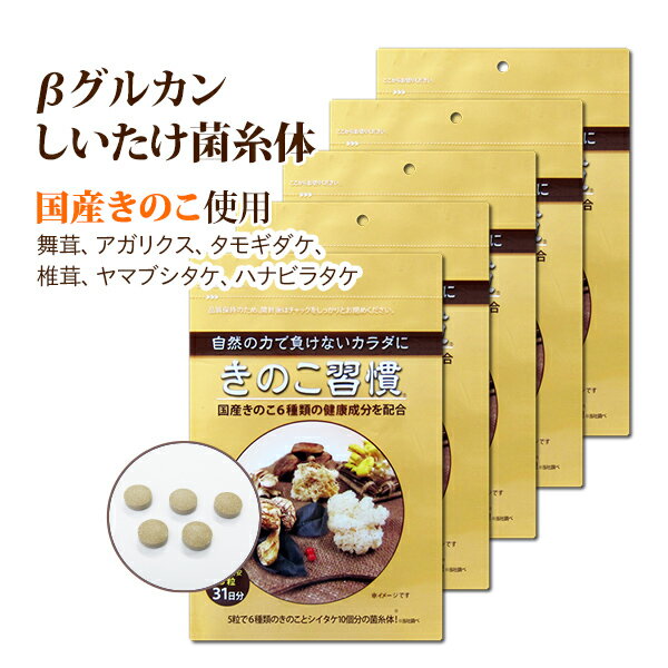 タモギダケ しいたけ菌糸体 アガリクス まとめ買い きのこ習慣(5袋セット)| 6種のきのこ まいたけ マイタケ ヤマブシタケ タモギダケ mxフラクション MDフラクション ベータグルカン βグルカン