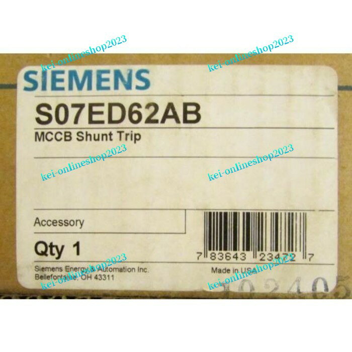 【新品★適格請求書★税込】SIEMENS S07ED62AB ED Frame MCCB Shunt Trip Auxiliary Switch Alarm Switch..