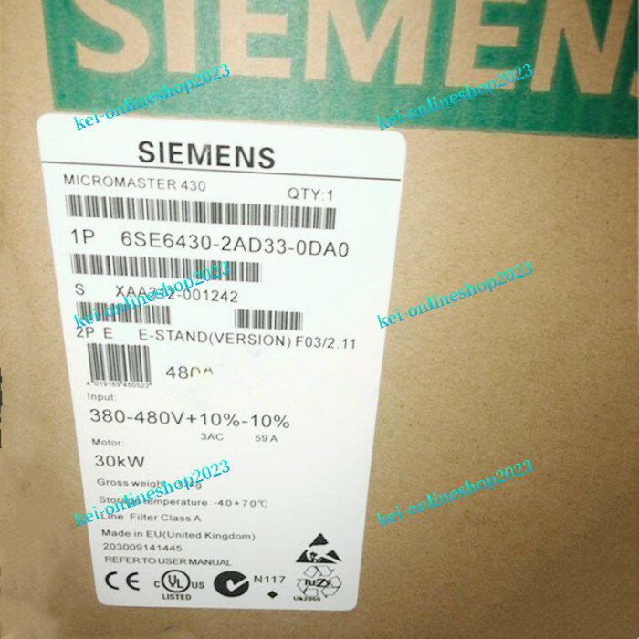 【新品★適格請求書★税込】SIEMENS シーメンス インバータ 6SE6430-2AD33-0DA0 MM430 480V 30KW ★【6ヶ..