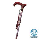 【IIDA STICKS 折りたたみステッキ】 アルミ5段折り花柄 (赤) IK-06-RE 折りたたむとわずか21cm ★ つえ プレゼント ギフト 贈り物 ...