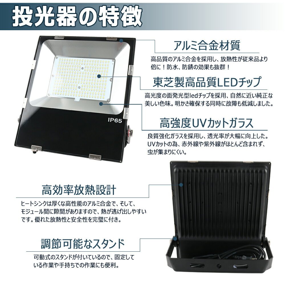 tenfl-80w-led投光器-IP65-防水照明器具