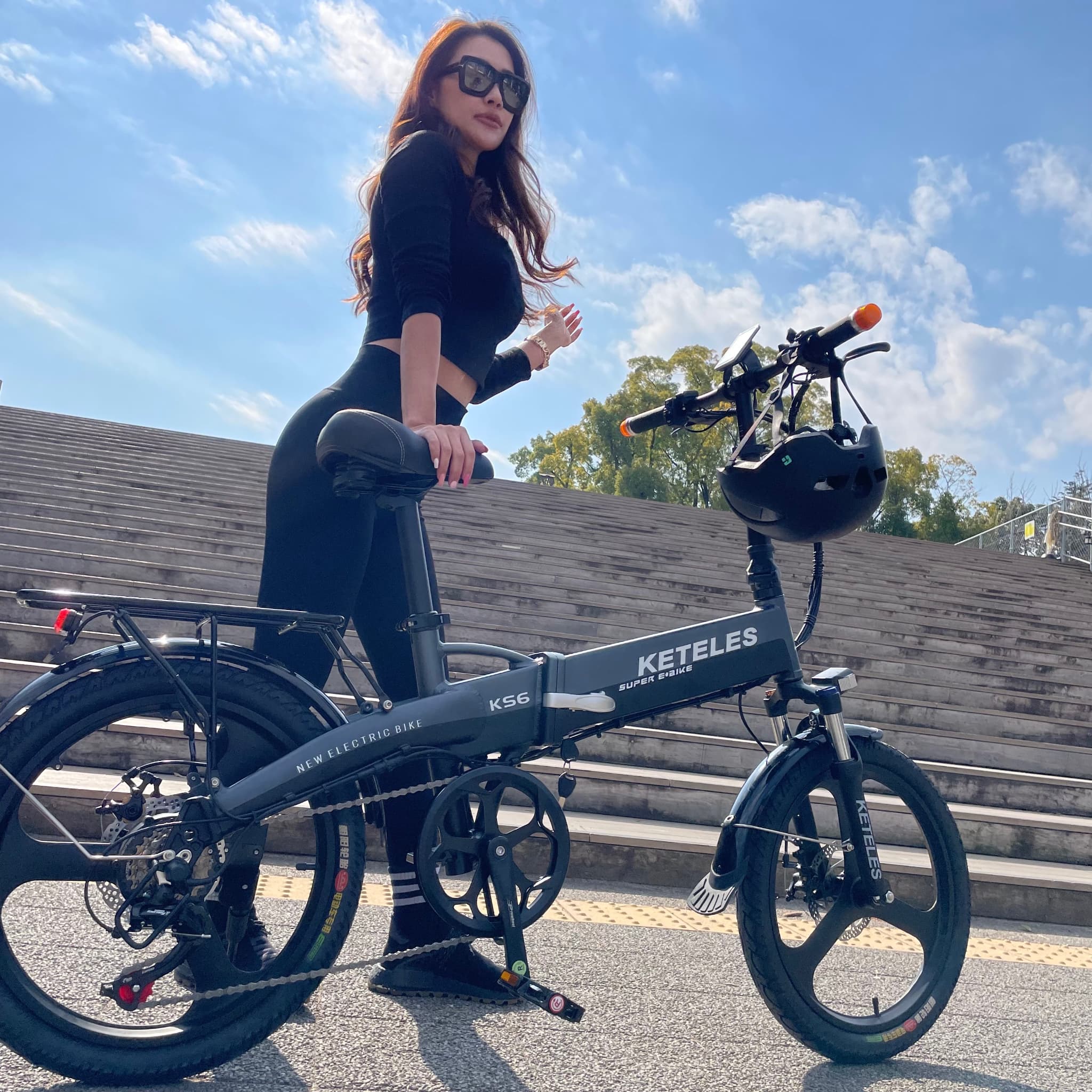 電動アシスト自転車 ks6 ebike 350w 48v 10.5AH大容量バッテリー アルミフレーム スクーター 折りたたみ 軽量 折り畳み サイクリング 電動自転車