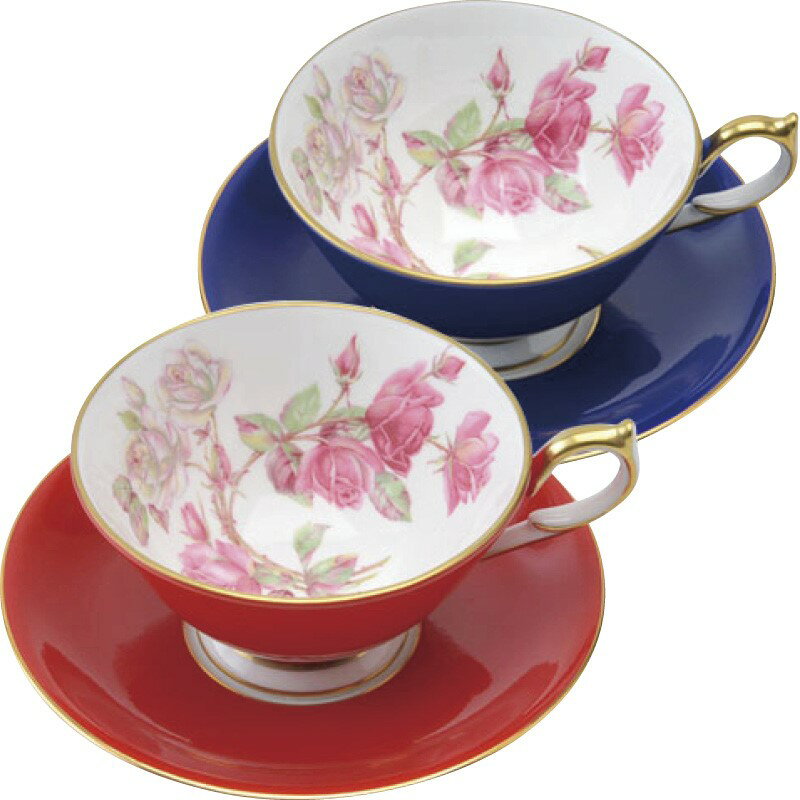 【20日20時から★最大P10倍】ギフト 内祝い エインズレイ エリザベスローズ ペア ティーカップ&ソーサー 305600108/208C|送料無料 結婚内祝...