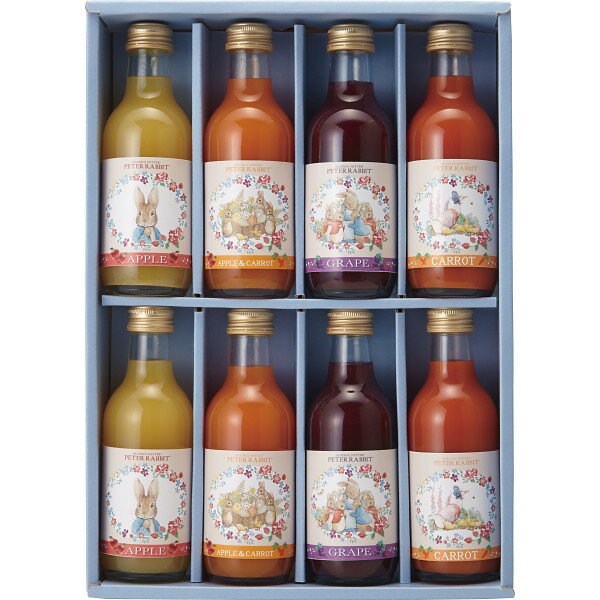 ジュース ギフト ピーターラビットTMジュース(8本) お名入れなし NPTO8｜結婚内祝い 出産内祝い お祝い お礼 お返し 引き出物 ご挨拶 快気祝い 香典返し 記念日 誕生日 お歳暮 2025(4)