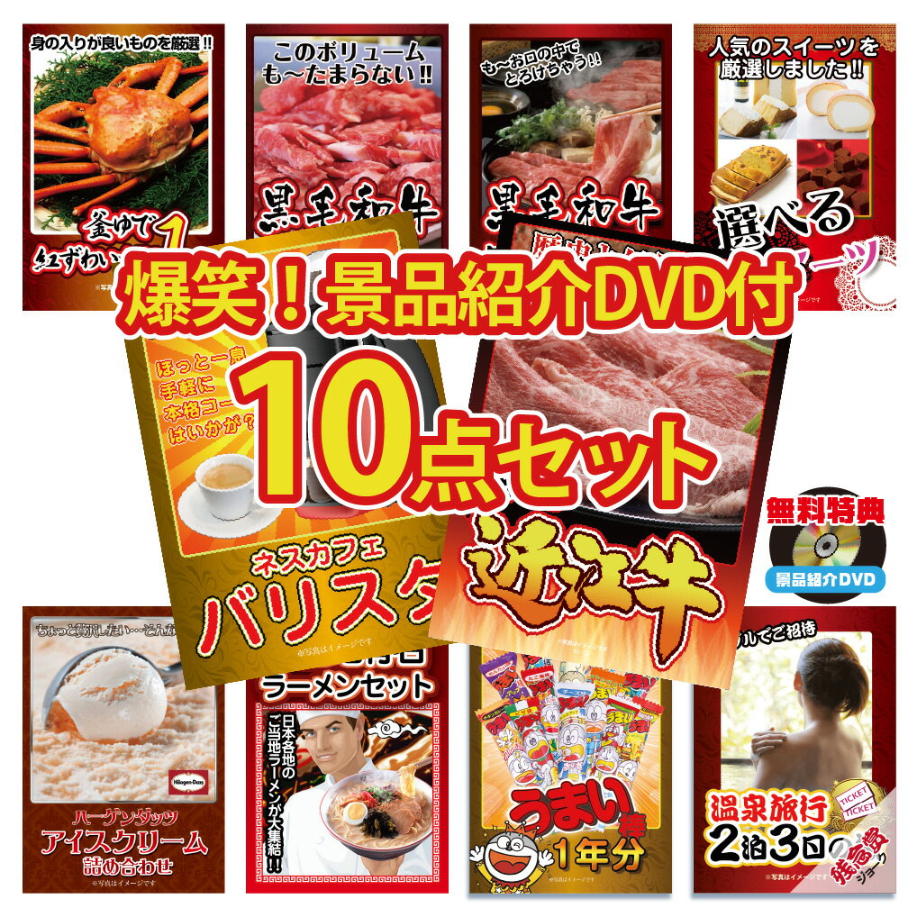 【景品紹介映像 DVD付】景品 パネル 目録 10点セット 産直 グルメ 特盛 大盛 家電 ハーゲンダッツ ジョ..