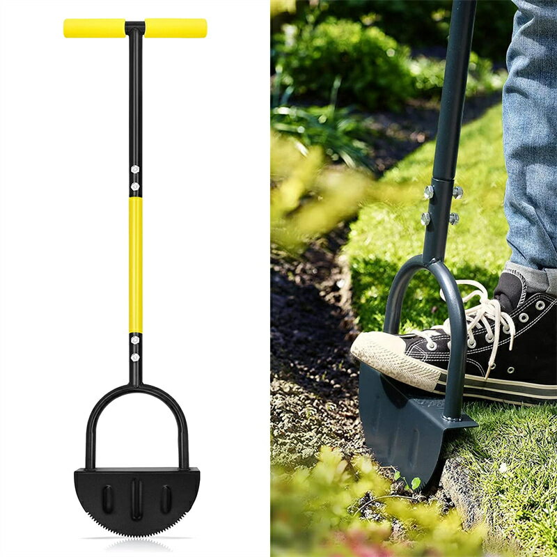 芝生カッター 芝生手入具 ターフカッター ステップ付き 全長108.5cm 芝刈りシャベル 芝刈り機 雑草除去..