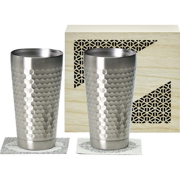 2層タンブラーペア木箱入 コースター付 プレゼント ギフト 贈り物 母の日 父の日 誕生日 CTHM-05-KI