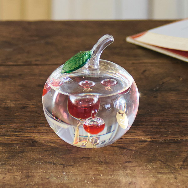 ガラスフロート温度計 りんご インテリア プレゼント ギフト 贈り物 誕生日プレゼント 母の日