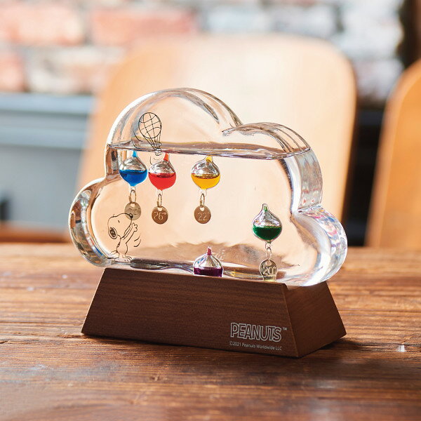 スヌーピー ガラスフロート温度計クラウド インテリア プレゼント ギフト 贈り物 誕生日プレゼント 母の日