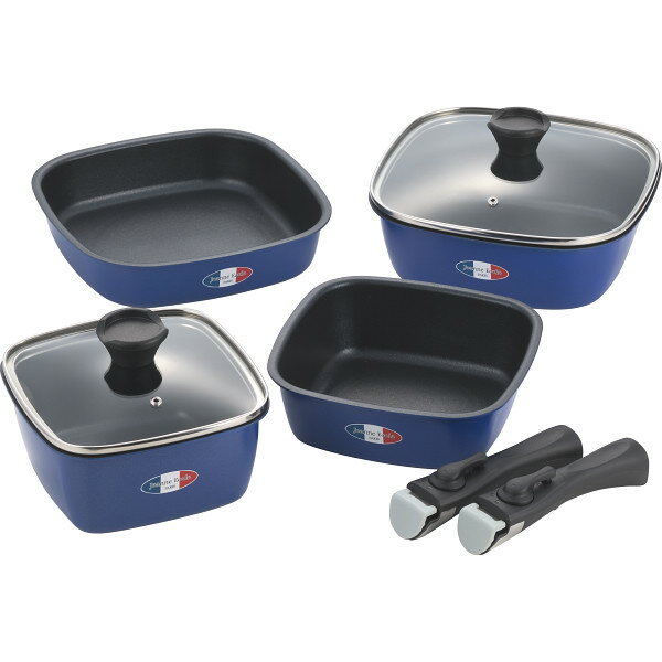 ジャンヌ・エコール 着脱ハンドル角型鍋4点セット 鍋 調理器具 キッチン用品 母の日 ギフト プレゼント 贈り物