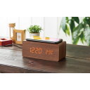 ワイヤレス充電機能付クロック 置くだけでスマホ充電 時計 温度計 カレンダー プレゼント ギフト 贈り物