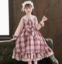 親子ペア 春 秋 冬 可愛い 子供服 レディース 女の子 ベビー キッズ ガールズ 少女 子ども ドレス ゴスロリロリータ ワンピース メイド服 萌え萌え可愛...