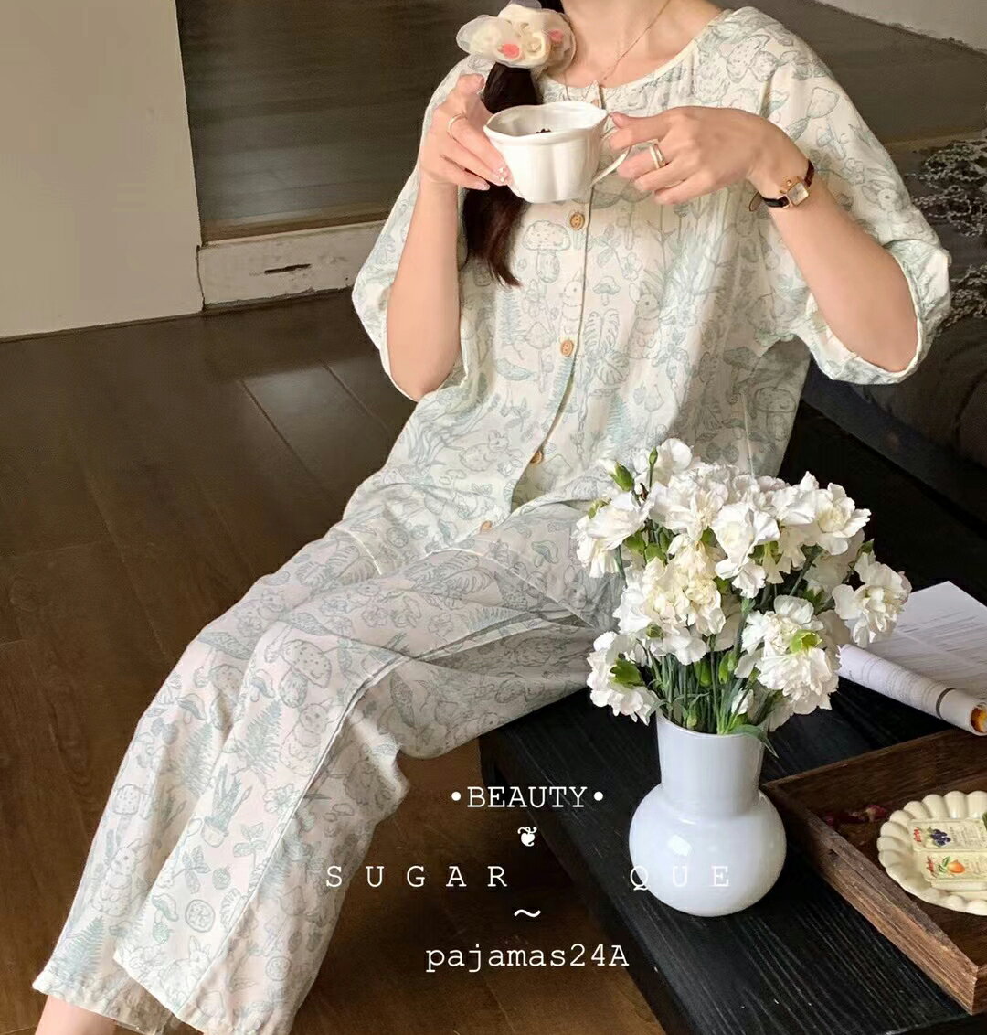 パジャマ レディース ガーゼ 上下2点 産後 授乳 マタニティ ルームウェア 部屋着 長袖 入院 ねまき 寝間着 寝巻き 入院 ねまき ホームウエアー 女性用 おばあちゃん ゆったり ギフト プレゼント ins 送料無料