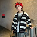 【送料無料】 スウェット ジップ カーディガン ストライプ キッズ アウター トップス ジュニア かっこいい 子供服 男の子 女の子 学生 トレーナー生地 厚地 トップス カジュアル アメカジ アウトドア キャンプ スポーツ ファスナー