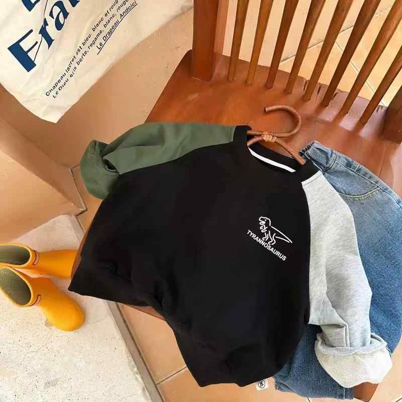Trainer - トレーナー キッズ 子供服 男の子 スウェット トップス 春秋 長袖 恐竜 プルオーバー 韓国 グリーン ブラック