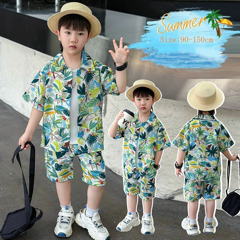 夏 男の子 リゾート キッズ 上下セット ジュニア 旅行 ベビー服 海 ハーフパンツ ...
