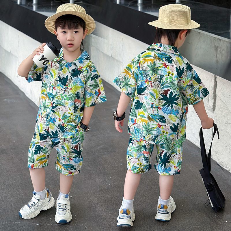 夏 男の子 リゾート キッズ 上下セット ジュニア 旅行 ベビー服 海 ハーフパンツ ...