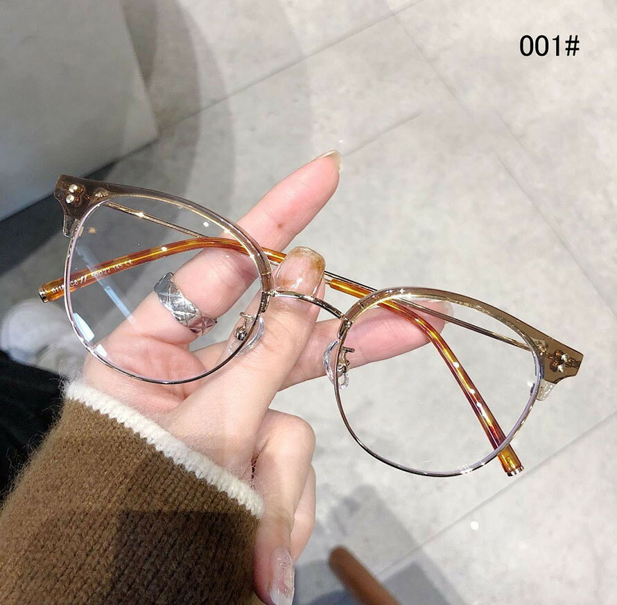 メガネ （度入りレンズ ）近視 乱視 メガネ度付き ブルーライトカット標準搭載 お楽しみメガネ （メガネ / 度付き /めがね / 眼鏡 / フレーム）眼鏡 軽い レディース メンズ ins 小顔効果 ファッションメガネ フリーサイズのサムネイル
