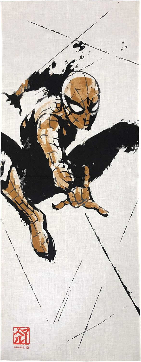 丸眞 手ぬぐい スパイダーマン MARVEL マーベル 浮世絵 墨絵 和風 おしゃれ 日本製 インテリア プレゼント ギフト(3)