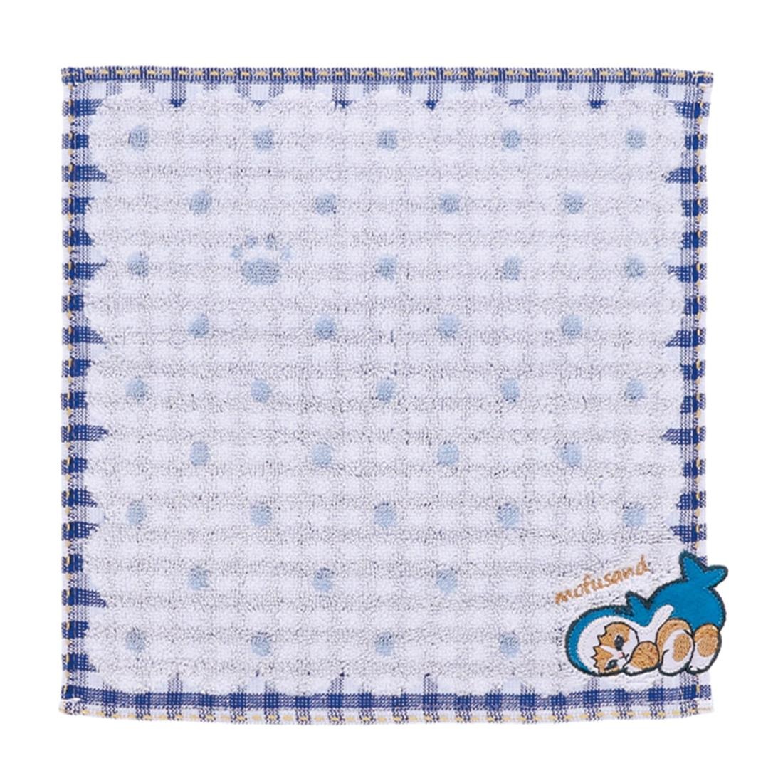 丸眞 ミニタオル ごろんとサメにゃん mofusand モフサンド ハンカチ キャラクター 綿100％ 抗菌 消臭 プレゼント ギフト