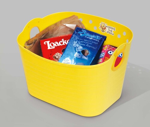 錦化成くまのプーさんやわらかバケツSQ16 イエロー 4904121302257 ディズニー 小物収納 子供部屋 カラーボックス 10L [2]