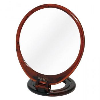 メリー 卓上ミラー丸型（べっ甲調）鏡 化粧鏡 コンパクト ミニサイズ 丸型 おしゃれ スタンド式 角度調整可能