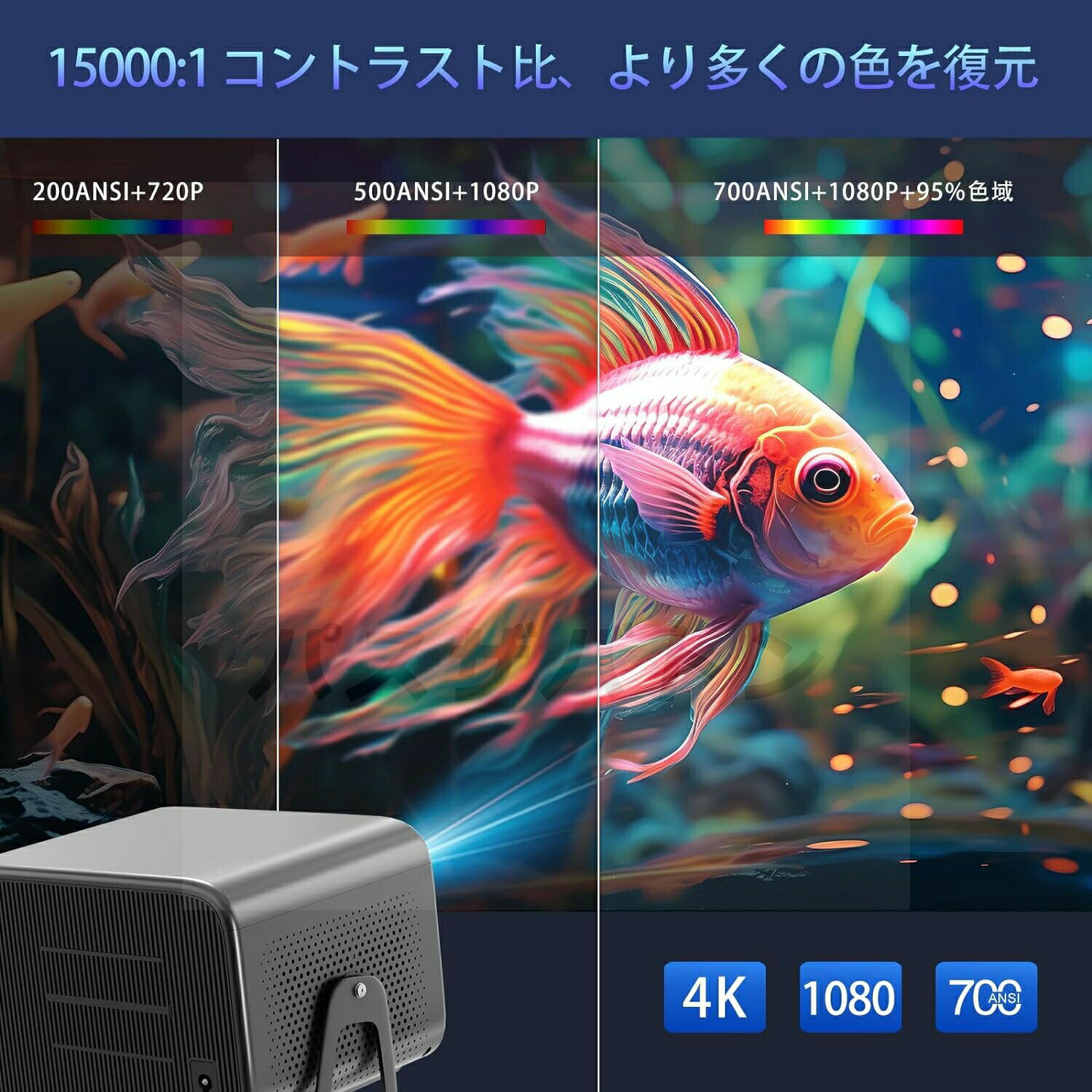 プロジェクター 小型 4K対応 家庭用 1080P高画質 自動台形補 700ANSI ハイエンド Mali450 GPU クアッドコアCPU 5G wi-fi 6 対応 天井 ホームシアター 子供 壁 コンパクト 静音 Bluetooth 5.2 天井投影 4Kビデオに適応する ホームシアター 一人暮らし