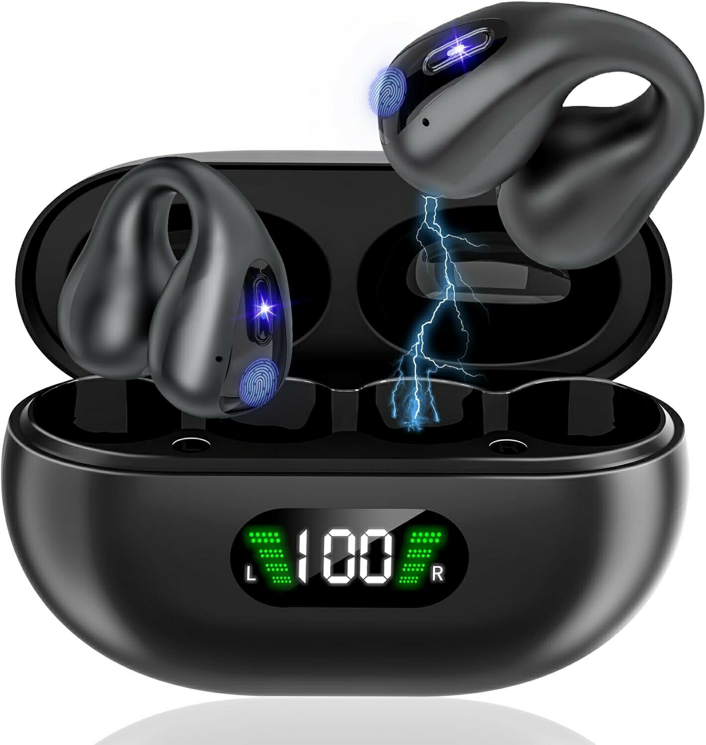 イヤホン翻訳機【2025新登場】イヤーカフ ワイヤレス 140言語対応 双方向同時通訳 高精度 通訳機 軽量 ..