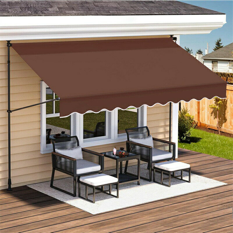 オーニングテント オーニング・シェード 日よけ 2.15M-3.1M高さの調節が可能 つっぱり日よけスクリーン 巻き取り式 サンシェード 角度、高さの調節が可能 サンシェードとしても使用可能 簡単設置