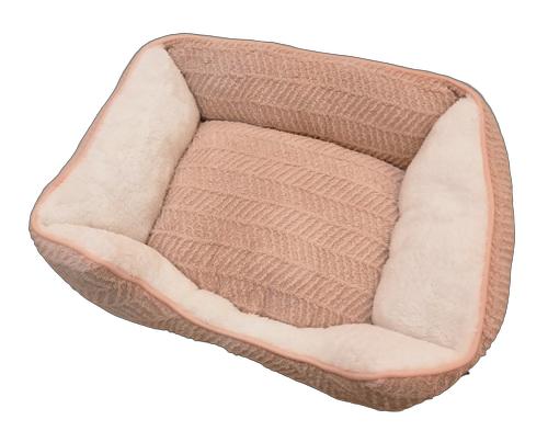 樂天商城 - 大阪杉本　ヘリンボーンスクエアベッド　Mサイズ　ピンク　【冬用ベッド】【犬・猫用品】【あたたか用品】