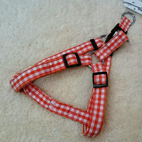 ヤマヒサ　タット　チェックハーネス　M　オレンジ　【中型犬用胴輪】【犬用品】【カラー】【アウトレット】