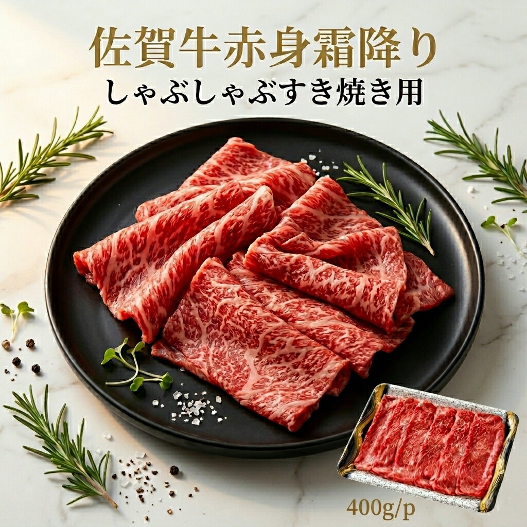 乐天商城 - 【送料無料】A4ランク以上保障 佐賀牛赤身霜降りしゃぶしゃぶすき焼き用400g/p モモor肩 食の都 福岡の卸し問屋より直送 厳選部位 国産 和牛 冷凍 BBQ 脂っこくなくさっぱり食べれます 丁寧に育てられた 和牛をお届け 至極の時間をお過ごしください
