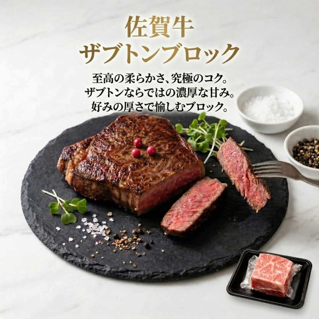 Rakuten - 【送料無料】佐賀牛 ザブトン ブロック 300g/p 黒毛和牛 和牛 牛肉 国産 冷凍 希少部位 肩ロース ローストビーフ ステーキ お取り寄せ グルメ ギフト