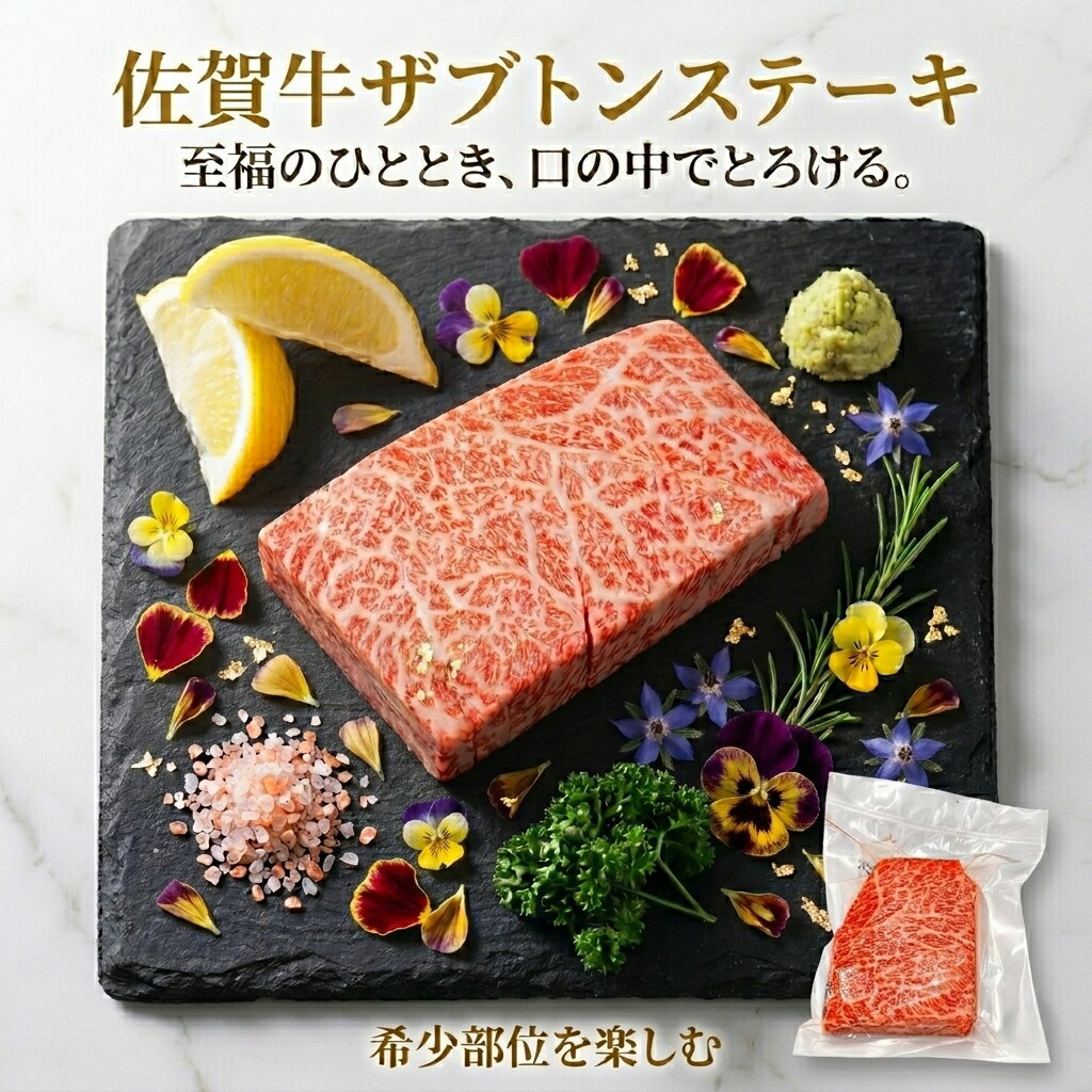 Rakuten - 【送料無料】佐賀牛A4等級以上 ザブトン ステーキ 100g/p 希少部位 肩ロース 国産 和牛 牛肉 お取り寄せ ギフト 焼肉 御祝 贈答