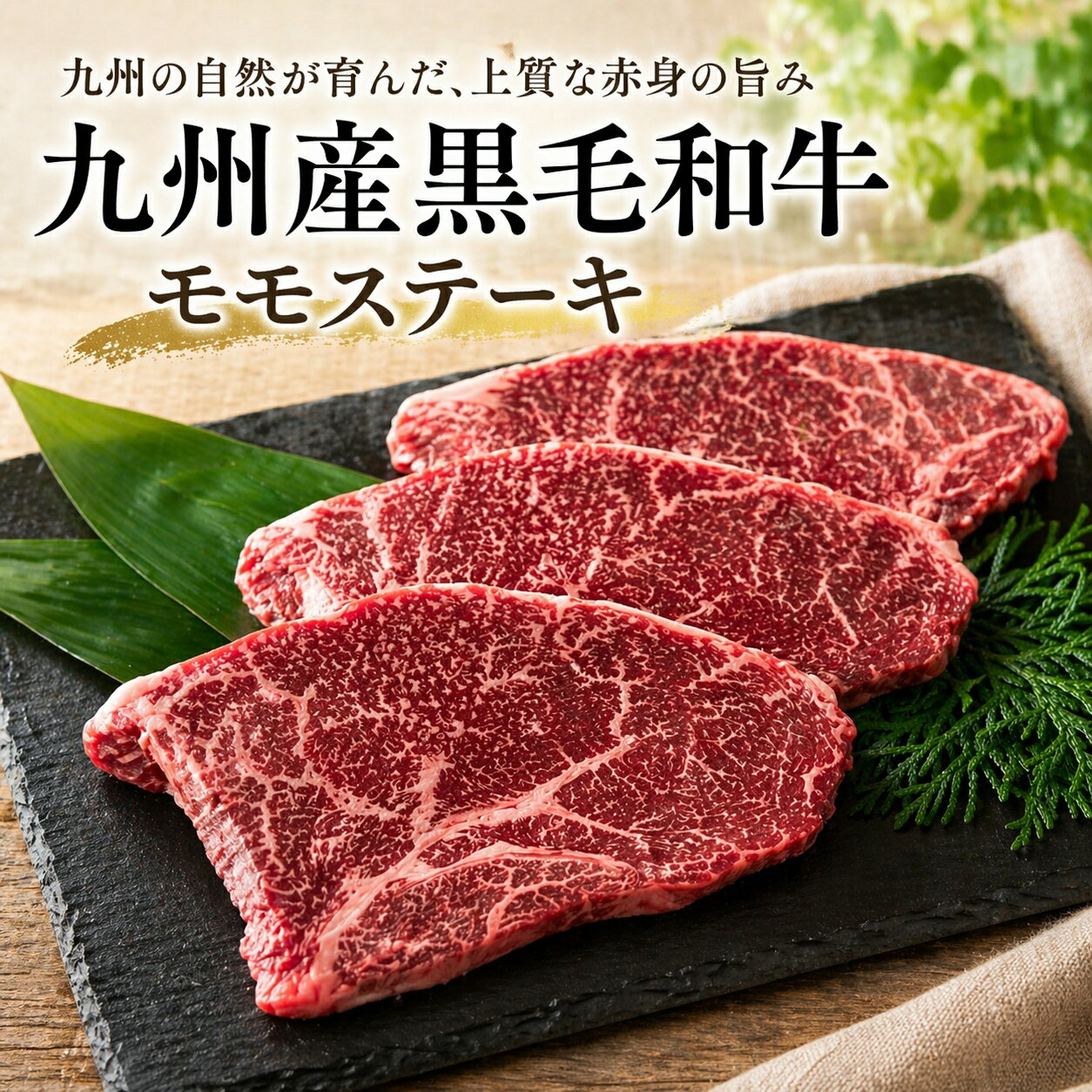 【送料無料】A4ランク以上 九州産黒毛和牛モモステーキ 10...
