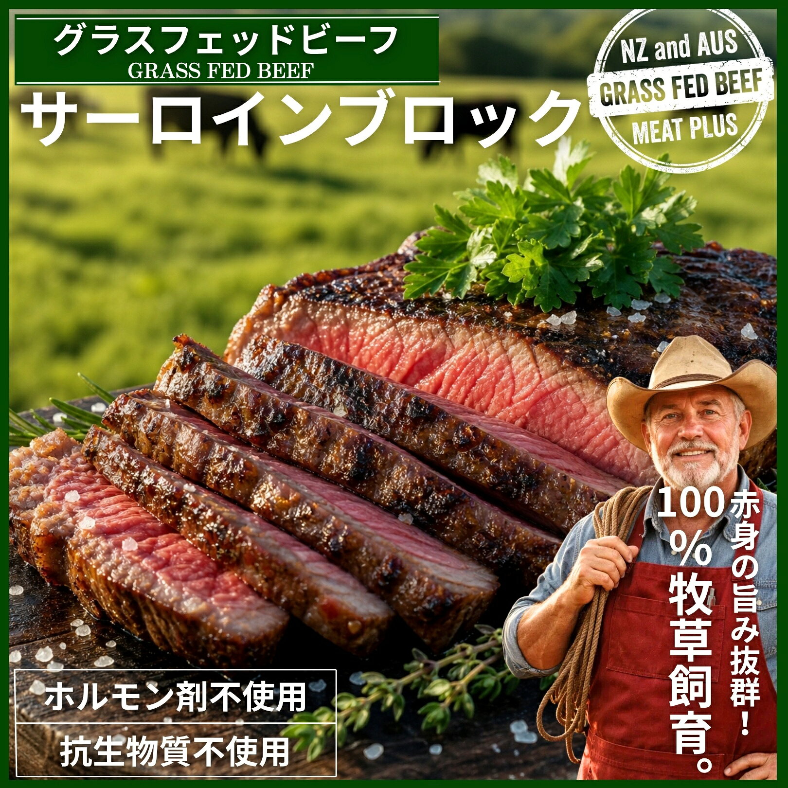 【送料無料】グラスフェッドビーフ サーロインブロック 500g 塊肉 オーストラリア産 ニュージーランド産 牧草牛 赤身肉 ステーキ ローストビーフ BBQ ヘルシー 低脂肪 高タンパク質 肉本来の旨み 冷凍 keishin-meat-10000541 肉の慶神 サンプル画像2